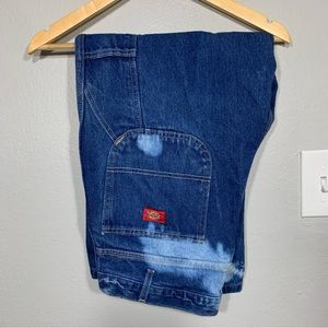 Dickies Blue Denim Carpenter Jeans Y2K Workwear Bleached 36x28‎
